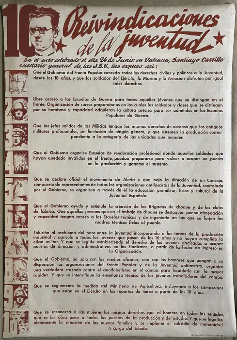 Framed Print : Spanish Civil War 10 Demands Of Youth Presented Framed Print : Spanish Civil War 10 Demands Of Youth Presented