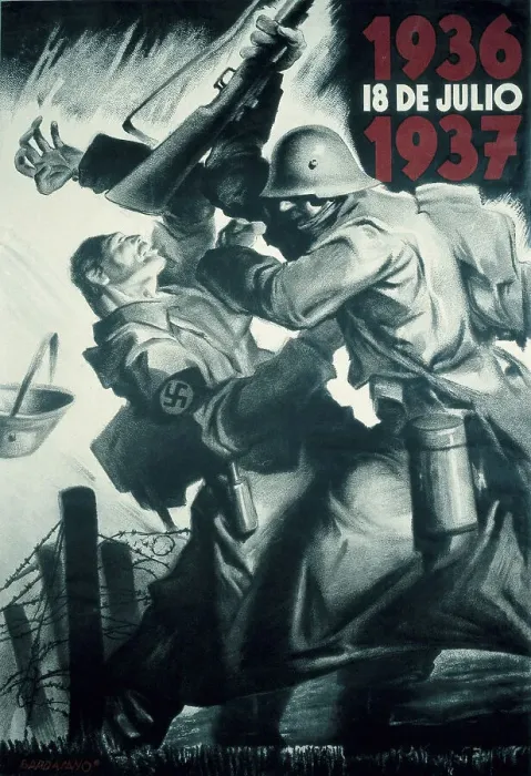 Framed Print : Spanish civil war. 1936 18 de julio 1937. Propaganda Framed Print : Spanish civil war. 1936 18 de julio 1937. Propaganda