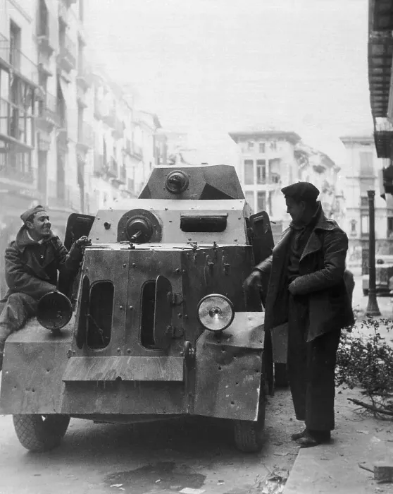 Framed Print : Spanish Civil War (1936-1939). Armoured car Framed Print : Spanish Civil War (1936-1939). Armoured car