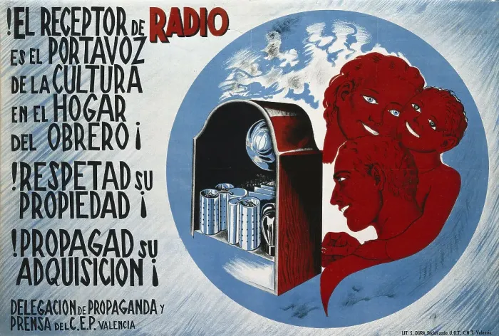 Framed Print : Spanish Civil War (1936-1939). El receptor de Framed Print : Spanish Civil War (1936-1939). El receptor de