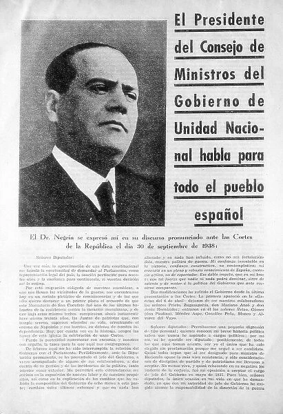 Spanish Civil War (1936-1939). Item of news of