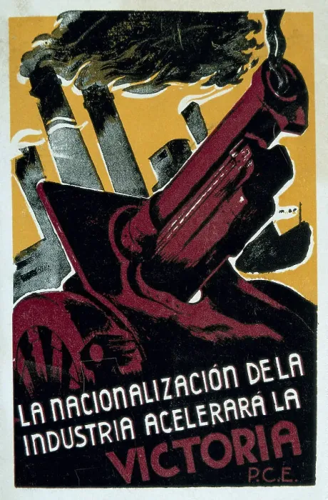 Framed Print : Spanish Civil War (1936-1939). The nationalization Framed Print : Spanish Civil War (1936-1939). The nationalization