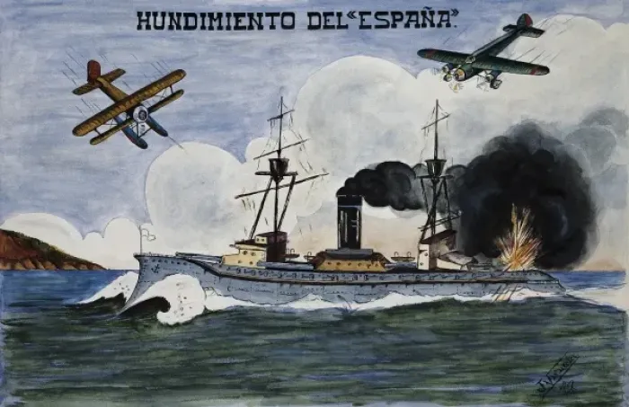 Framed Print : Spanish Civil War (1936-1939). Sinking of Framed Print : Spanish Civil War (1936-1939). Sinking of
