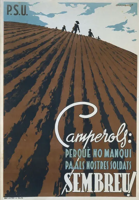 Framed Print : Spanish Civil War. Camperols: Perque no manqui Framed Print : Spanish Civil War. Camperols: Perque no manqui
