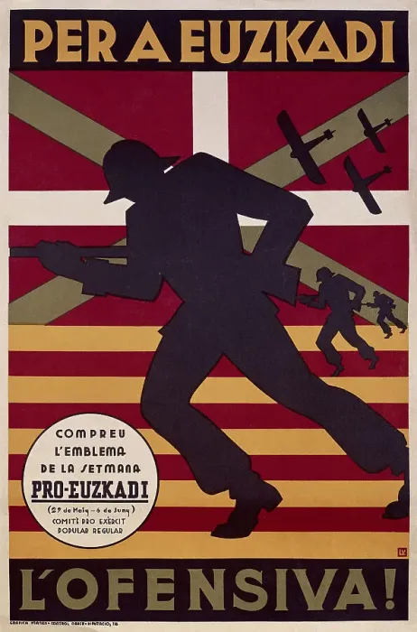 Framed Print : Spanish Civil War. Per a Euzkadi l'ofensiva! Framed Print : Spanish Civil War. Per a Euzkadi l'ofensiva!