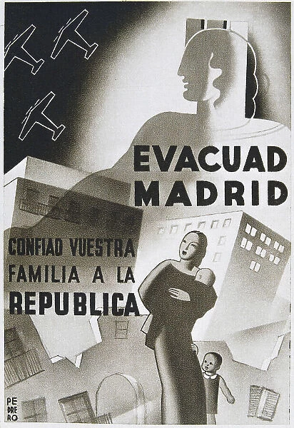 Spanish Civil War Evacuad Madrid Confiad Vuestra