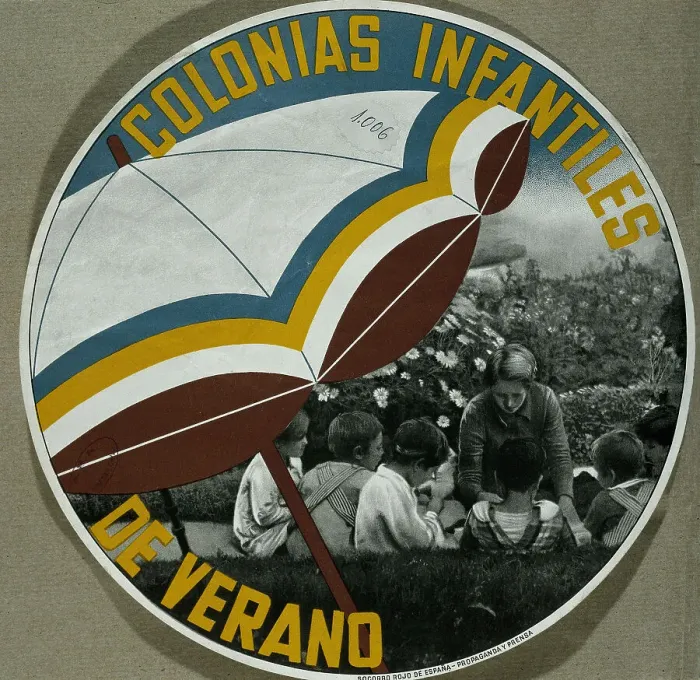 Framed Print : Spanish Civil War. Poster advertising children Framed Print : Spanish Civil War. Poster advertising children