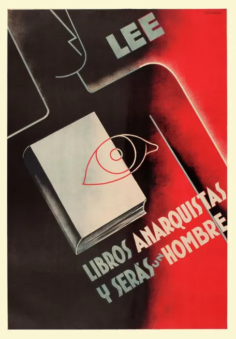 Framed Print : Spanish Civil War poster, Read anarchist books Framed Print : Spanish Civil War poster, Read anarchist books