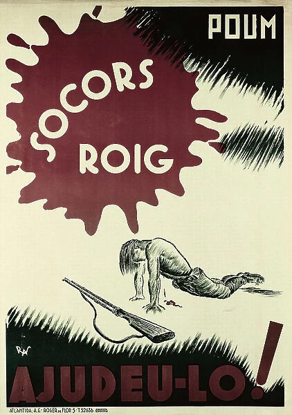Spanish Civil War. Socors roig - Ajudeu-lo!