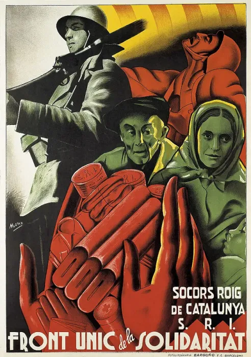 Framed Print : Spanish Civil War Socors Roig De Catalunya Front Framed Print : Spanish Civil War Socors Roig De Catalunya Front