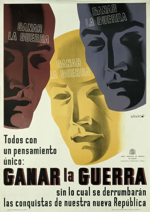 Framed Print : Spanish civil war. Todos con un pensamiento