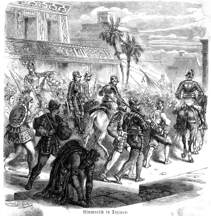 Framed Print : Spanish Conquistadors in Tezcuco Framed Print : Spanish Conquistadors in Tezcuco