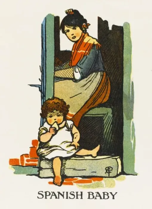 Framed Print : Spanish Mother & Child Framed Print : Spanish Mother & Child