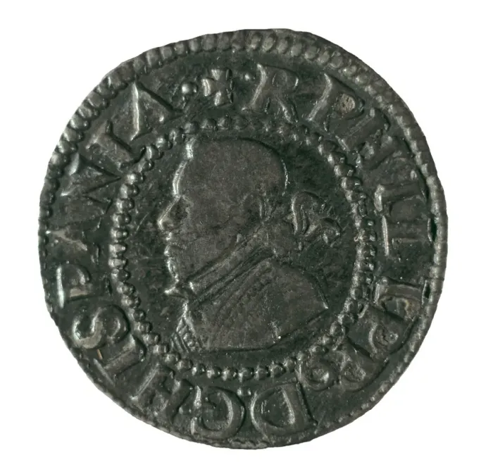 Framed Print : Spanish real with portrait of Philip IV, minted Framed Print : Spanish real with portrait of Philip IV, minted