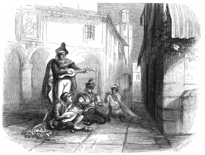 Framed Print : A Spanish serenade, 1857 Framed Print : A Spanish serenade, 1857