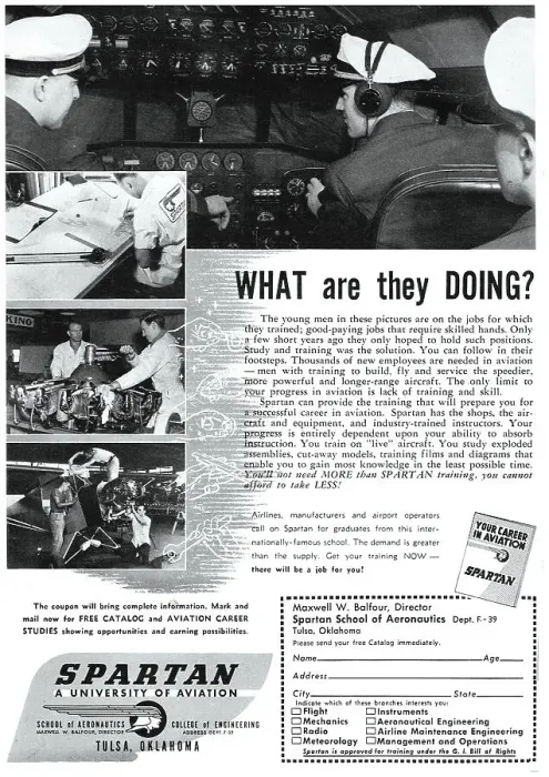 Framed Print : Spartan School Of Aeronautics 1949 Framed Print : Spartan School Of Aeronautics 1949
