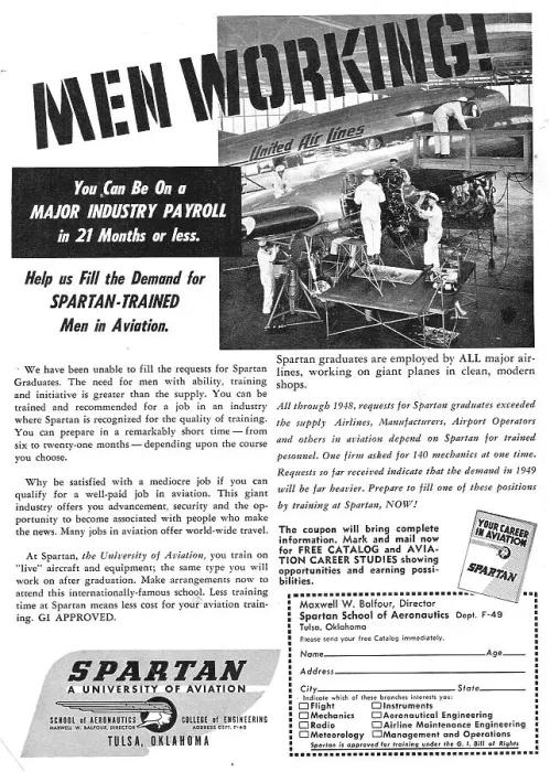 Framed Print : Spartan School Of Aeronautics Tulsa 1949 Framed Print : Spartan School Of Aeronautics Tulsa 1949