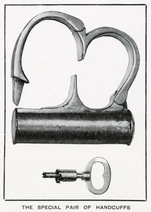 Framed Print : The special pair of handcuffs from which Houdini had to extract himself Framed Print : The special pair of handcuffs from which Houdini had to extract himself