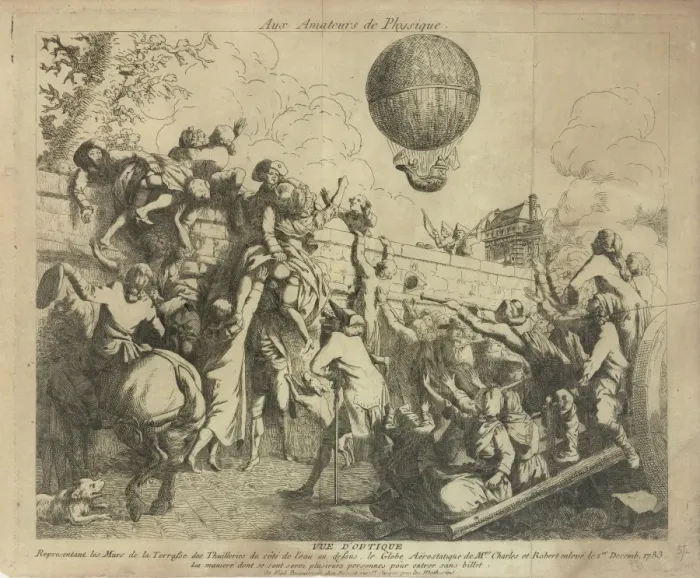 Framed Print : Spectators of balloon ascent, Paris Framed Print : Spectators of balloon ascent, Paris