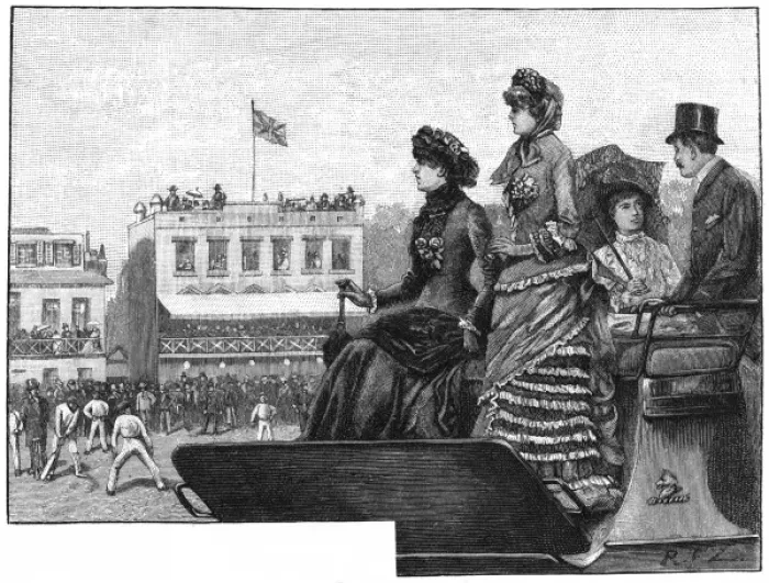 Framed Print : Spectators watching a cricket match at Lord s Framed Print : Spectators watching a cricket match at Lord s