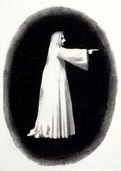 SPECTRE. Traditional spectral figure Date: 1864
