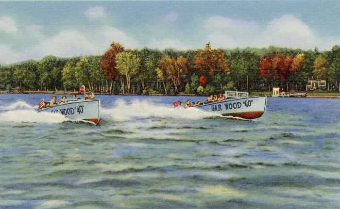 Framed Print : Speed boats, Lake Geneva, Wisconsin, USA Date: 1936 Framed Print : Speed boats, Lake Geneva, Wisconsin, USA Date: 1936