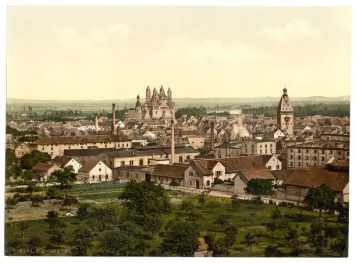 Framed Print : Speyer, general view, the Rhine, Germany Framed Print : Speyer, general view, the Rhine, Germany