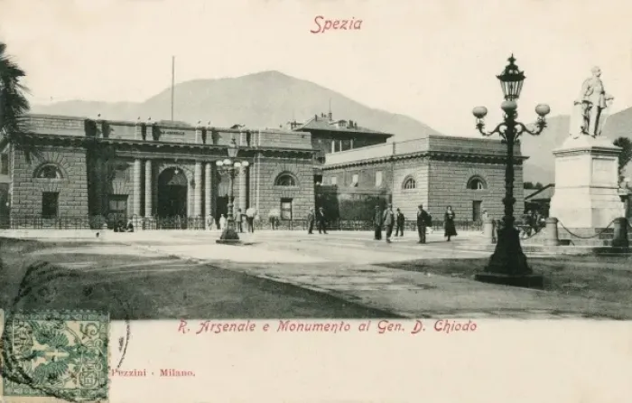 Framed Print : Spezia - Royal Arsenal and Monument to General Chiodo Framed Print : Spezia - Royal Arsenal and Monument to General Chiodo