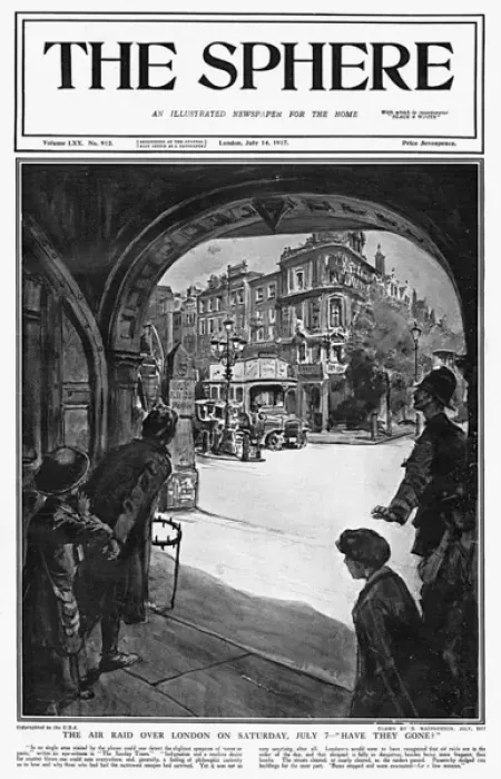 Framed Print : Sphere cover - Air Raid over London Framed Print : Sphere cover - Air Raid over London