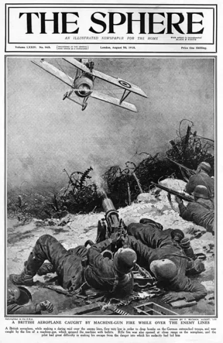 Framed Print : Sphere cover - British plane caught by German gun fire Framed Print : Sphere cover - British plane caught by German gun fire