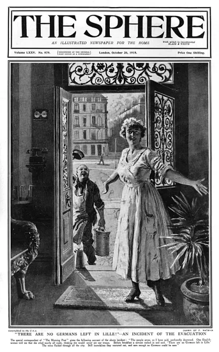 Framed Print : Sphere cover - German retreat from Lille, 1918 Framed Print : Sphere cover - German retreat from Lille, 1918