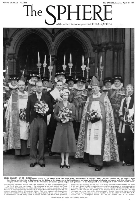 Framed Print : Sphere front cover, Royal Maundy, Queen ElizabethII, 1957 Framed Print : Sphere front cover, Royal Maundy, Queen ElizabethII, 1957