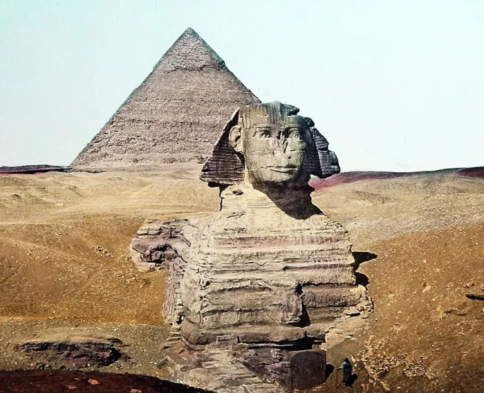 Framed Print : The Sphinx and the Great Pyramid, Egypt, Victorian period Framed Print : The Sphinx and the Great Pyramid, Egypt, Victorian period