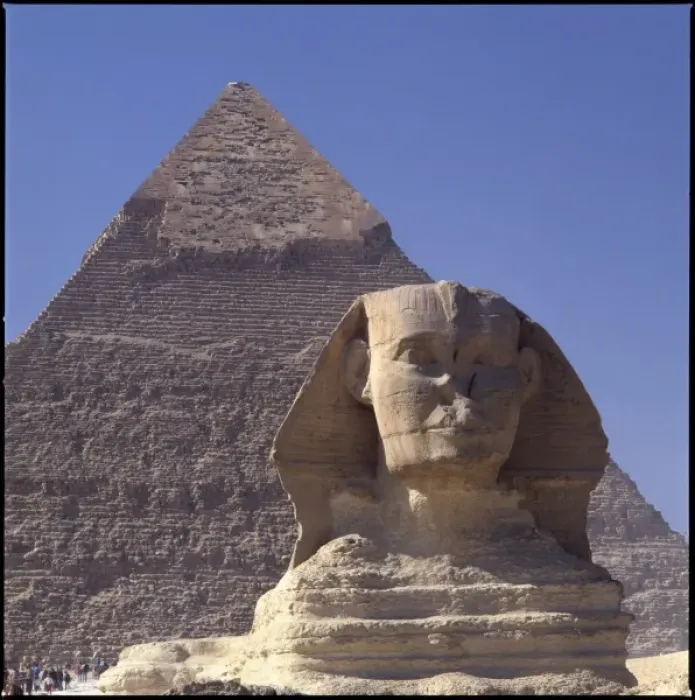 Framed Print : Sphinx & Pyramid Framed Print : Sphinx & Pyramid