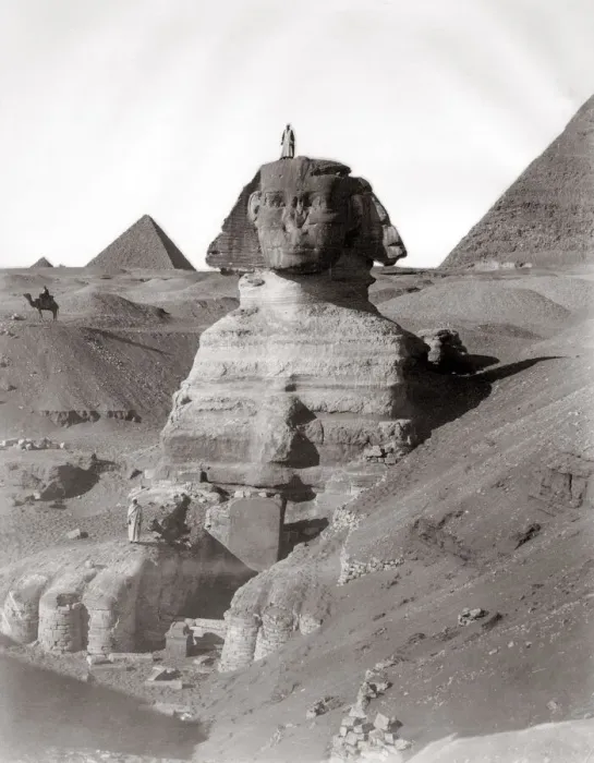 Framed Print : The Sphinx and Pyramids, Egypt, c. 1880 s Framed Print : The Sphinx and Pyramids, Egypt, c. 1880 s