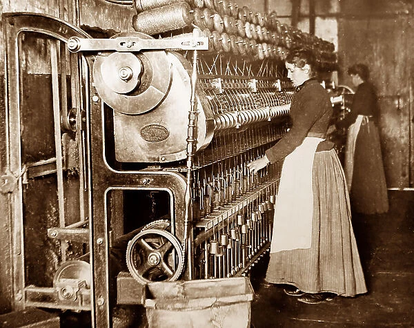 A Spinning Frame, linen production, Victorian period