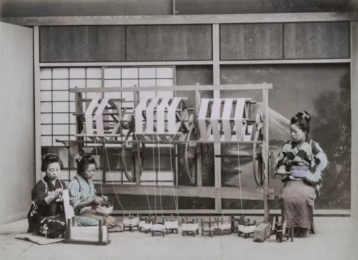 Framed Print : Spinning silk threads, Japan Framed Print : Spinning silk threads, Japan