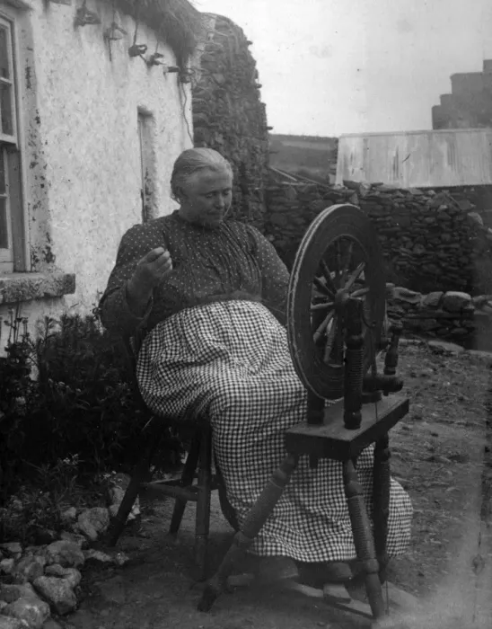 Framed Print : Spinning wool, Glen Columbkille, County Donegal, Ireland Framed Print : Spinning wool, Glen Columbkille, County Donegal, Ireland