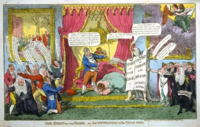 Framed Print : The spirit of the book - or anticipation of the year 1813 Framed Print : The spirit of the book - or anticipation of the year 1813