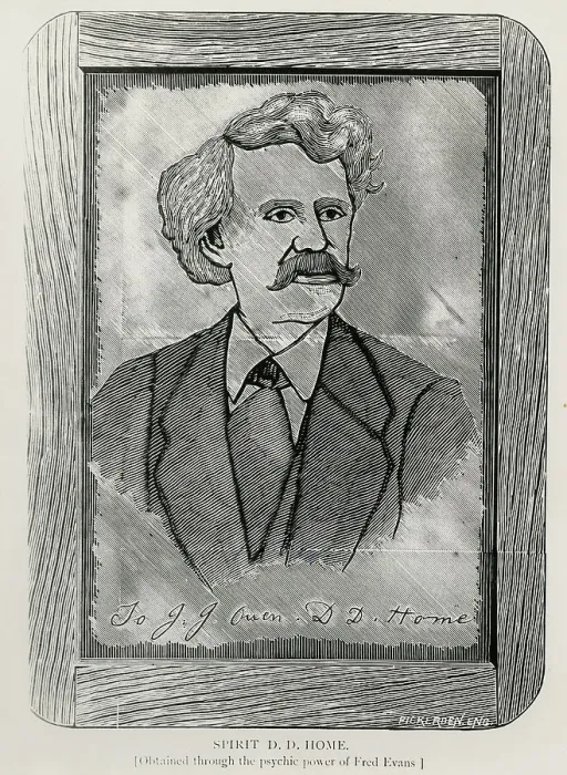 Framed Print : Spirit head and shoulders sketch of D. D. Home Framed Print : Spirit head and shoulders sketch of D. D. Home