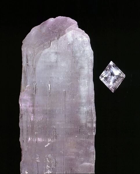 Spodumene. A specimen of the mineral spodumene (lithium aluminium silicate)