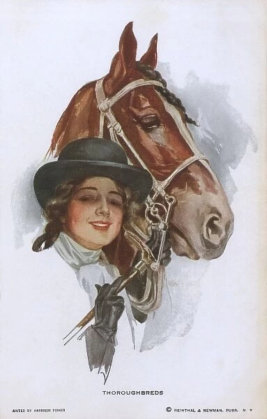 Sporting Gal and her horse - Thoroughbreds
