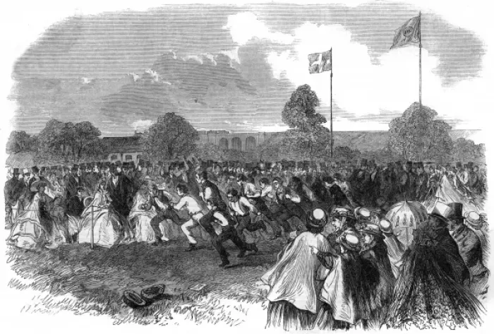 Framed Print : Sports Day at Earlswood Asylum, near Redhill, 1864 Framed Print : Sports Day at Earlswood Asylum, near Redhill, 1864
