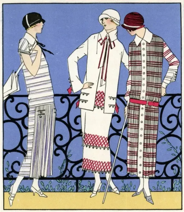 Framed Print : Three sports outfits by Jean Patou and Bernard Framed Print : Three sports outfits by Jean Patou and Bernard