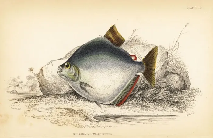 Framed Print : Spotted piranha, Serrasalmus marginatus Framed Print : Spotted piranha, Serrasalmus marginatus