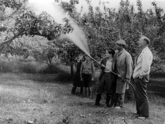 Framed Print : Spraying Apple Trees Framed Print : Spraying Apple Trees