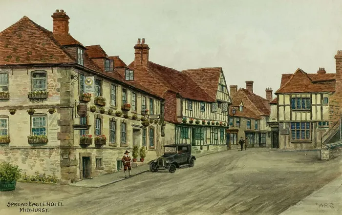 Framed Print : Spread Eagle Hotel, Midhurst, Sussex Framed Print : Spread Eagle Hotel, Midhurst, Sussex