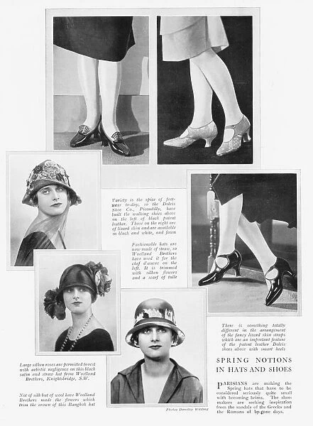 Spring Notions for Hats and Shoes in London, 1925