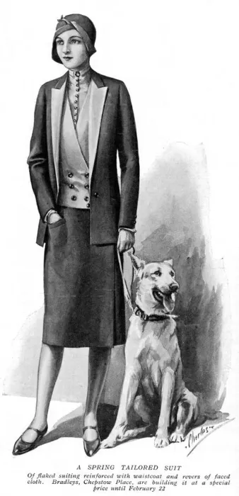 Framed Print : Spring tailored suit from Bradleys, 1930 Framed Print : Spring tailored suit from Bradleys, 1930