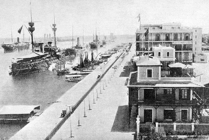 Framed Print : The squadron of Admiral Manuel de la Camara in Port-Said Framed Print : The squadron of Admiral Manuel de la Camara in Port-Said